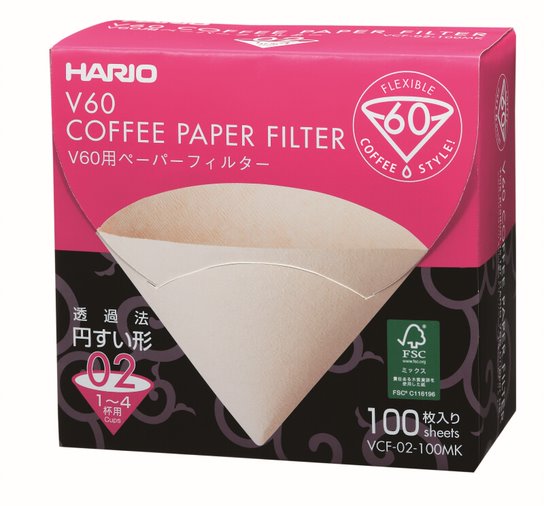 HARIO_VCF_02_100MK.jpg HARIO - 5*100 filtres naturels pour Dripper 1/4 tasses – Image 1